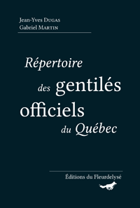 Page couverture du Répertoire des gentilés officiels du Québec